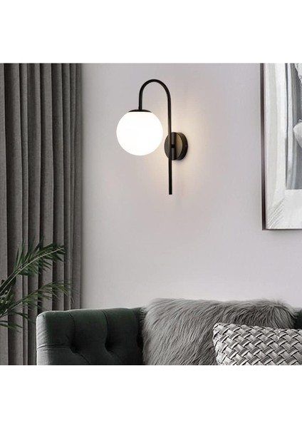 Cam Yatak Başlığı Okuma Lambası E27 Beyaz Siyah Modern Tasarım modelleri