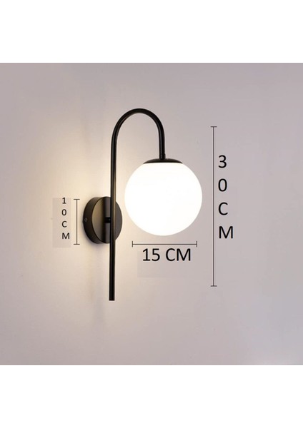 Cam Yatak Başlığı Okuma Lambası E27 Beyaz Siyah Modern Tasarım fırsatları