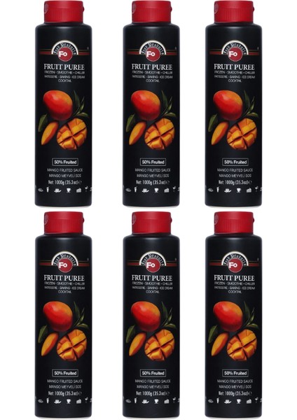 Mango Meyveli Sos Frozen Meyve Püresi 1000 gr x 6 Adet (Koli)