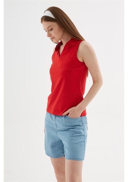 Fashıon Frıends Kadın Polo V Yaka Kolsuz T-Shirt 25Y0516K1 fiyatları