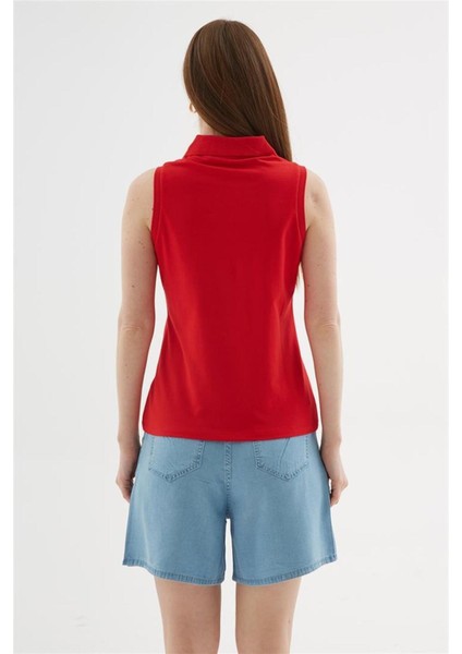 Fashıon Frıends Kadın Polo V Yaka Kolsuz T-Shirt 25Y0516K1 modelleri