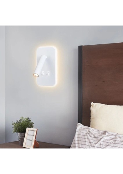 13W LED Yatak Başlığı Aplik, Gün Işığı, Beyaz, G9 Duy, Modern Tasarım