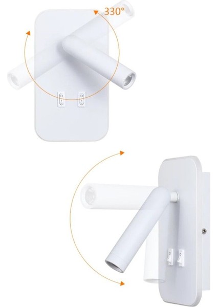 13W LED Yatak Başlığı Aplik, Gün Işığı, Beyaz, G9 Duy, Modern Tasarım