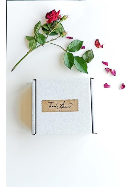 Thank You Etiket / 144 Adet Kraft Bant Etiket (1,8 x 5.5 Cm)