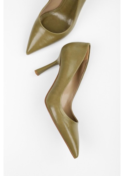 Kadın Vague Yağ Yeşili Cilt Stiletto modelleri