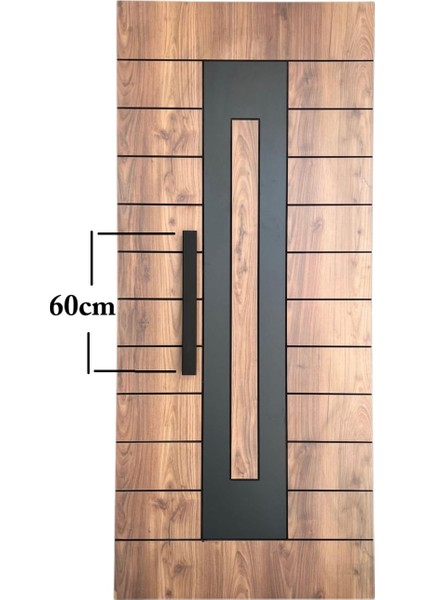 Çelik Kapı Çekme Kolu Tutma Kolu Dikdörtgen Model Renk Siyah 60CM