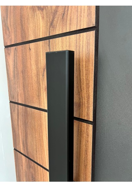 Çelik Kapı Çekme Kolu Tutma Kolu Dikdörtgen Model Renk Siyah 60CM