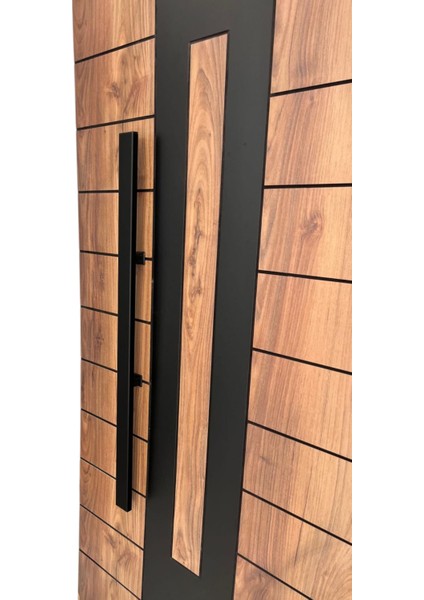 Çelik Kapı Çekme Kolu Tutma Kolu Dikdörtgen Model Renk Siyah 100CM
