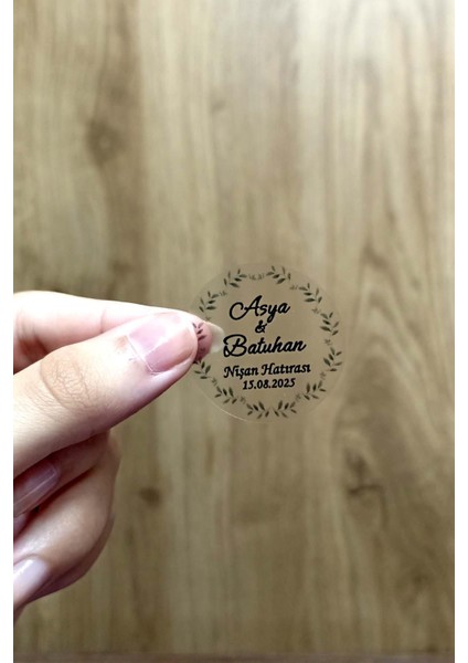 Kişiye Özel Baskılı Şeffaf Etiket / 100 Adet Yuvarlak Özel Gün Etiketi (3,5 Cm) fiyatları