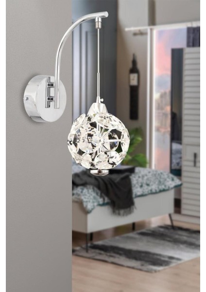 Istanbul Avize Dali Aplik Tekli Gümüş 3 Renk Ledli Modern LED Aplik