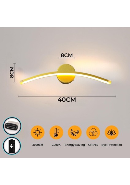 Altın rengi şarjlı duvar aplike, modern ve şık aydınlatma, alüminyum malzeme fiyatları