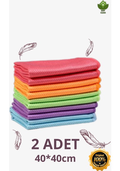 Mikrofiber 40X40CM 2ADET Baklava Desen Cam Temizlik Bezi