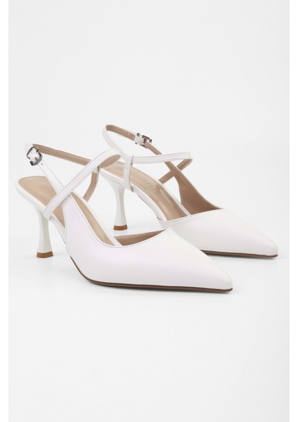 Kadın Nella Beyaz Cilt Stiletto