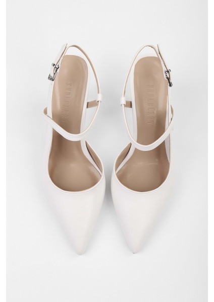 Kadın Nella Beyaz Cilt Stiletto modelleri