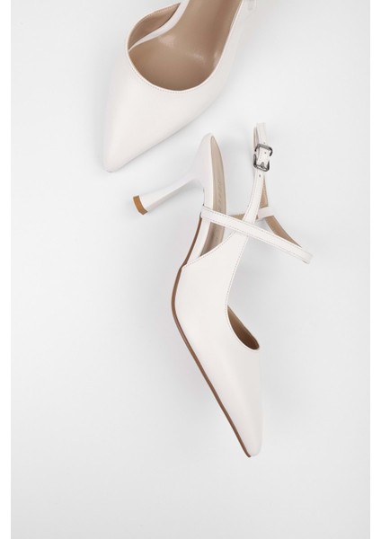 Kadın Nella Beyaz Cilt Stiletto fırsatları