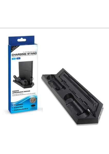 Ps4 Fat/ps4 Slim/ps4 Pro Uyumlu Soğutucu Fan Joystick Şarj Dikey Stand