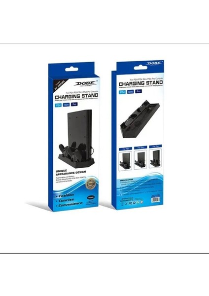 Ps4 Fat/ps4 Slim/ps4 Pro Uyumlu Soğutucu Fan Joystick Şarj Dikey Stand