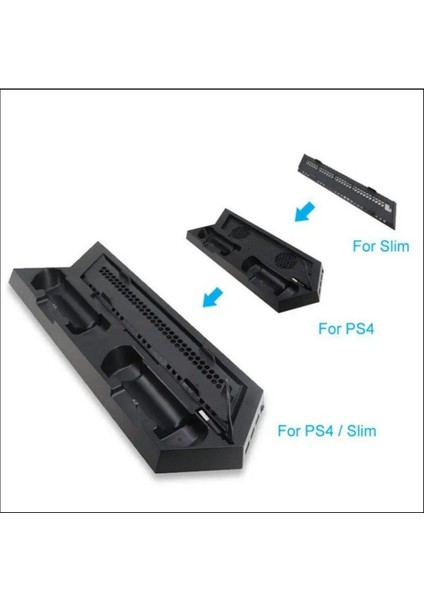Ps4 Fat/ps4 Slim/ps4 Pro Uyumlu Soğutucu Fan Joystick Şarj Dikey Stand