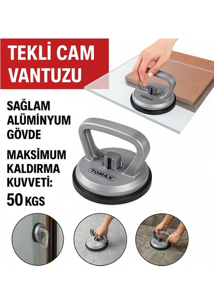 Metal Cam Vantuzu Tekli