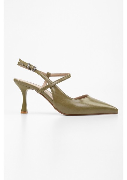 Kadın Nella Yağ Yeşili Cilt Stiletto modelleri