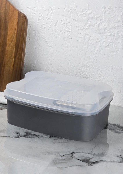 Rendeli Saklama Kabı - Masal Plastik Saklama Kabı - 4500 Ml, Gri