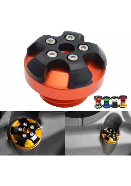 Universal Motor Yağ Kontrol Kapağı Dekoratif Turuncu