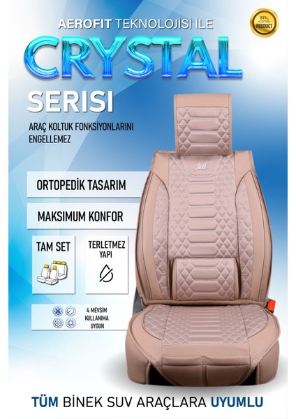 Volkswagen T-Roc (2020-2024) Uyumlu Tam Set Oto Koltuk Kılıfı Crystal Serisi .4