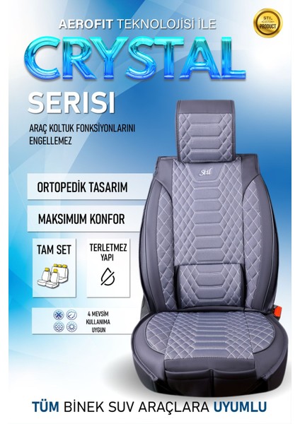 Togg T10X (2023-2024) Uyumlu Tam Set Oto Koltuk Kılıfı Crystal Serisi .7