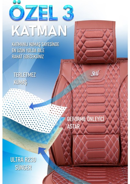 Range Rover Vouge (2003-2012) Uyumlu Tam Set Oto Koltuk Kılıfı Crystal Serisi .5 indirimleri