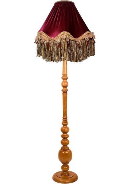 Bordo Kadife Klasik Lambader Kumaş Kaplama Ahşap Ayak Vintage LM01202