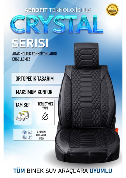 Peugeot Partner (1996-2003) Uyumlu Tam Set Oto Koltuk Kılıfı Crystal Serisi .1