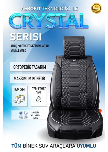 Opel Grandland (2019-2024) Uyumlu Tam Set Oto Koltuk Kılıfı Crystal Serisi .3