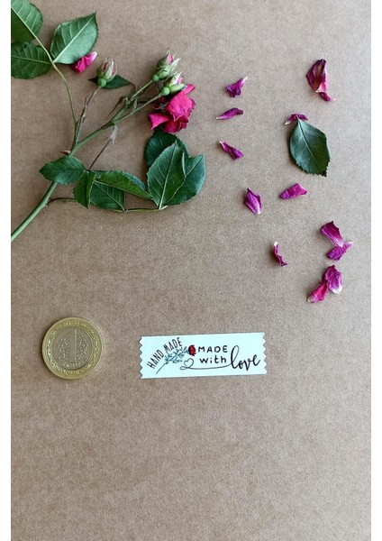 Hand Made With Love Etiket / 144 Adet Bant Etiket (1,8 x 5.5 Cm) fiyatları