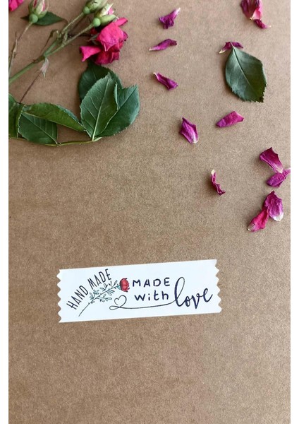 Hand Made With Love Etiket / 144 Adet Bant Etiket (1,8 x 5.5 Cm) fırsatları