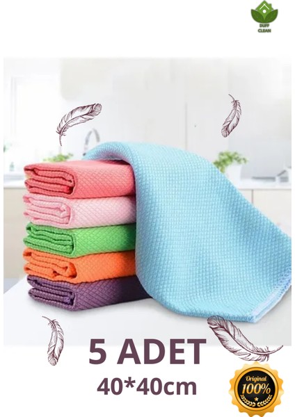 Mikrofiber 40X40CM 5ADET Baklava Desen Cam Temizlik Bezi
