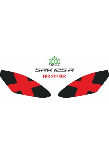 Rks Srk 125 R 2023 - 2025 Uyumlu Far Sticker Kırmızı x