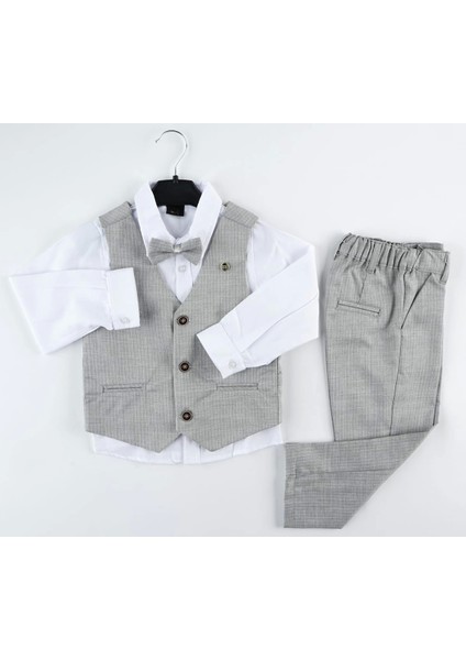 3 Düğme Çizgili Yelek