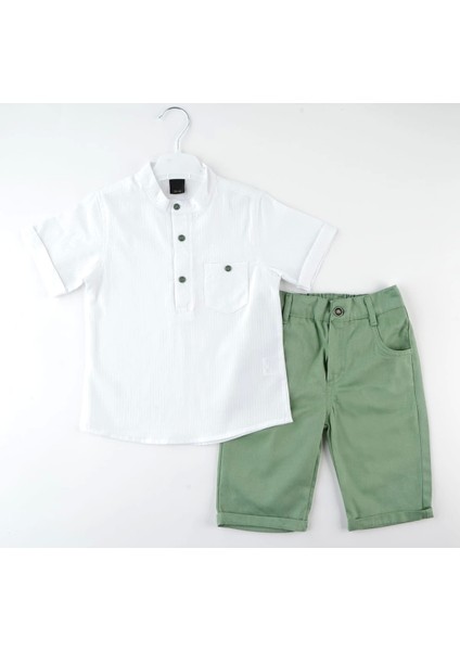 Hakim Yaka Yarım Patlı Kısa Kol Gömlek 2 Li Takım