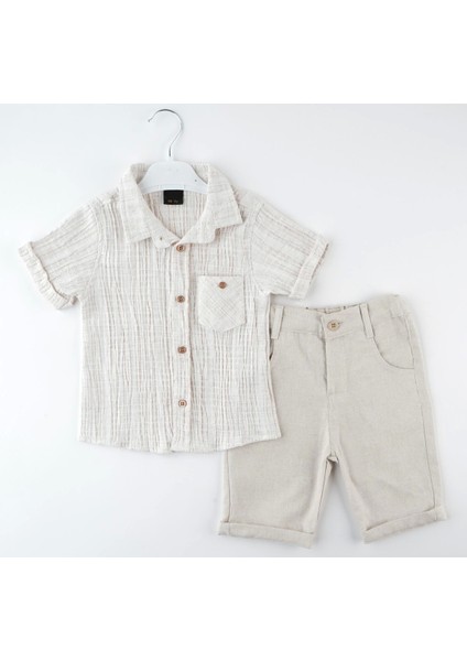 Likralı Cepli Gömlek 2 Li Takım Kısa Kol