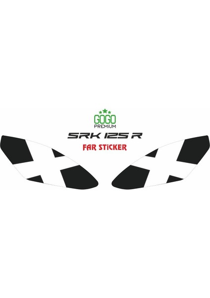 Rks Srk 125 R 2023 - 2025 Uyumlu Far Sticker Beyaz x