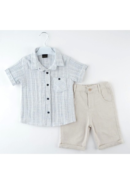 Likralı Cepli Gömlek 2 Li Takım Kısa Kol
