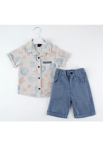 Filotalı Desnli 2 Li Gömlek Takım