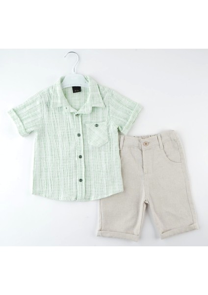 Likralı Cepli Gömlek 2 Li Takım Kısa Kol