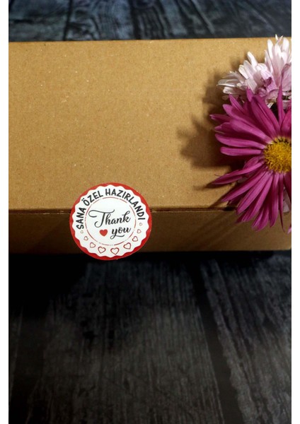 Sana Özel Hazırlandı Etiketi - 100 Adet Thank You Etiket (3,5 Cm) fiyatları