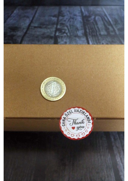 Sana Özel Hazırlandı Etiketi - 100 Adet Thank You Etiket (3,5 Cm) modelleri