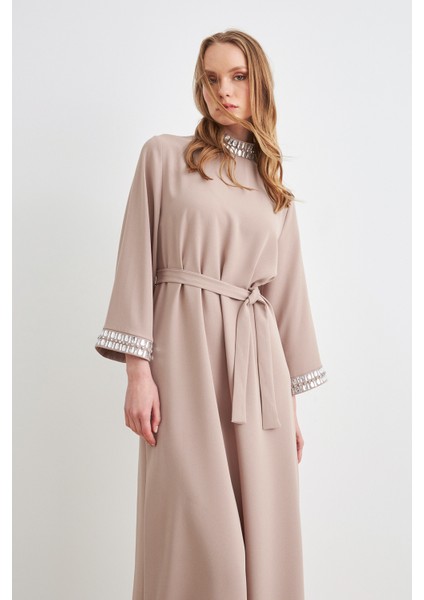 Beril Taşlı Elbise - Bej fırsatları