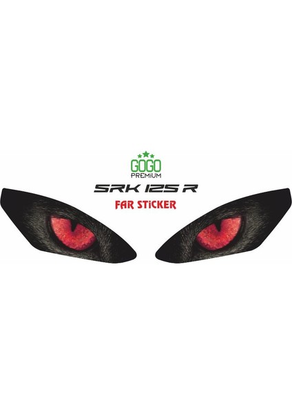 Rks Srk 125 R 2023 - 2025 Uyumlu Far Sticker Kırmızı
