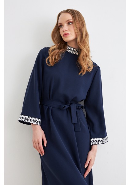 Beril Taşlı Elbise - Lacivert