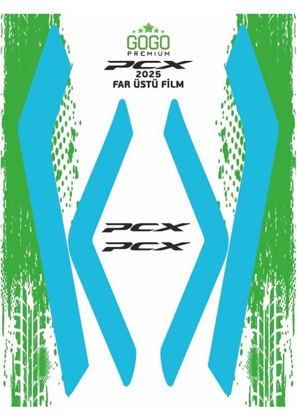 Honda Pcx 2025 Uyumlu Far Üstü Film Mavi