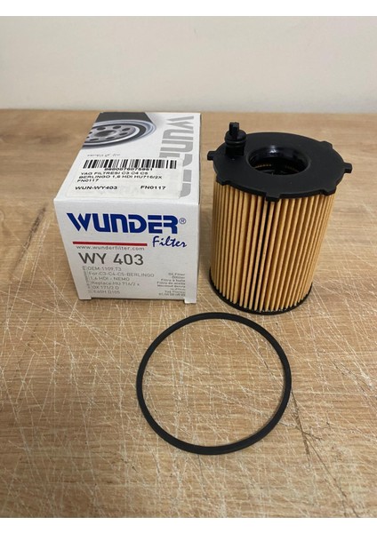 Wunder WY403 Yağ Filtresi Bipper Nemo Partner Focus Fiesta P301 P207 C1 C2 C3 C-Elysee 1.4HDI 1.6HDI